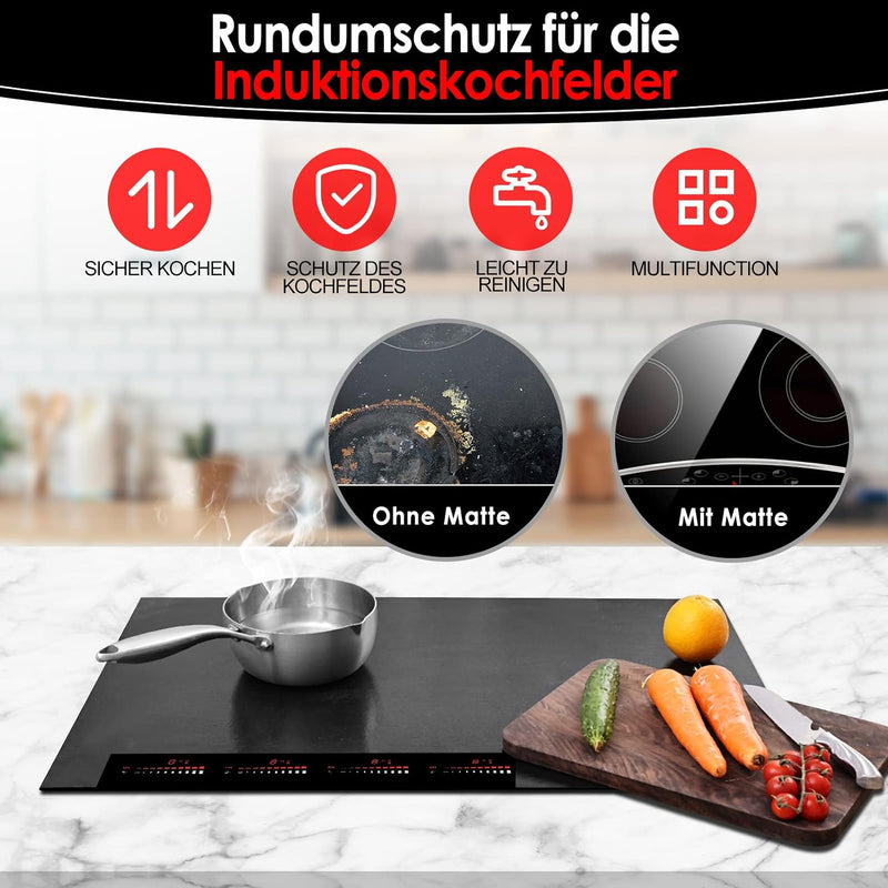 KitchenRaku Grosse Induktion schutzmatte, Silikon Induktionskochfeld Schutzmatte (magnetisch) Kochfe