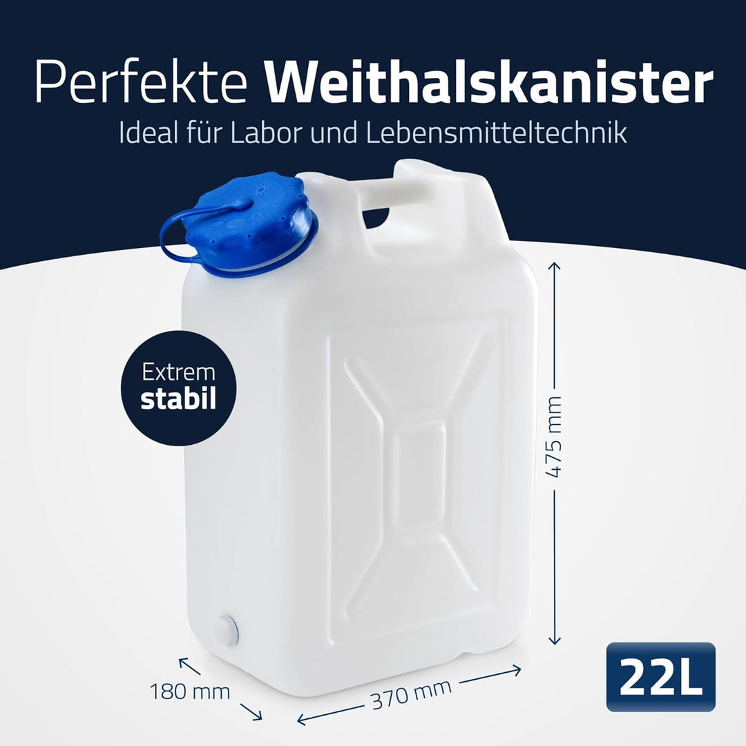 hünersdorff Weithalskanister/Abklärkanister/Mehrzweckkanister mit grosser Öffnung zur einfachen Inne