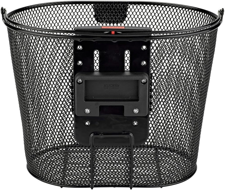 KLICKfix Farradtasche Oval Plus Korb Lenkerkorb, Schwarz, 25 x 36 x 27 cm
