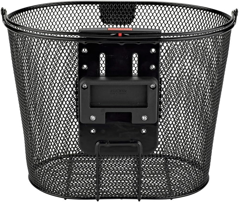 KLICKfix Farradtasche Oval Plus Korb Lenkerkorb, Schwarz, 25 x 36 x 27 cm