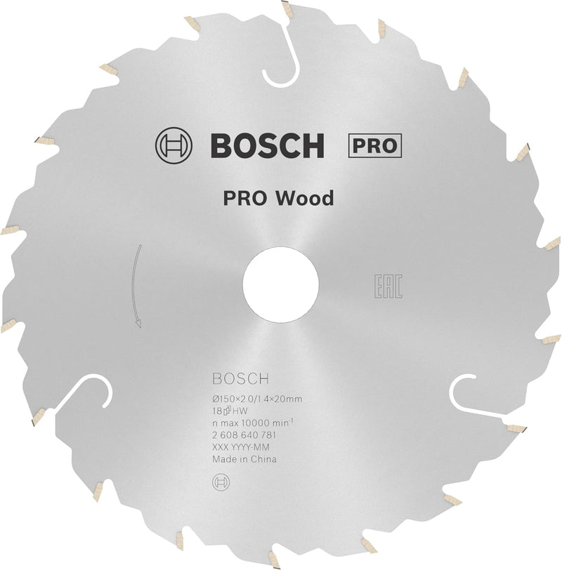 Bosch 1x PRO Wood Kreissägeblatt für Akku-Handkreissägen (für Weichholz, Hartholz, Ø mm, Professiona