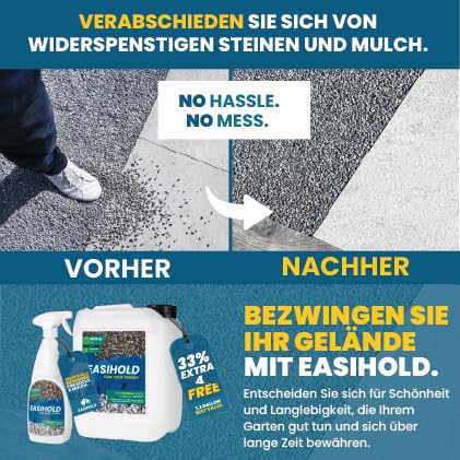 Easihold vuba ROCKS - 800 ml Kunstharz-Kieskleber mit Applikator zum Verkleben von Steinen, Rinden u