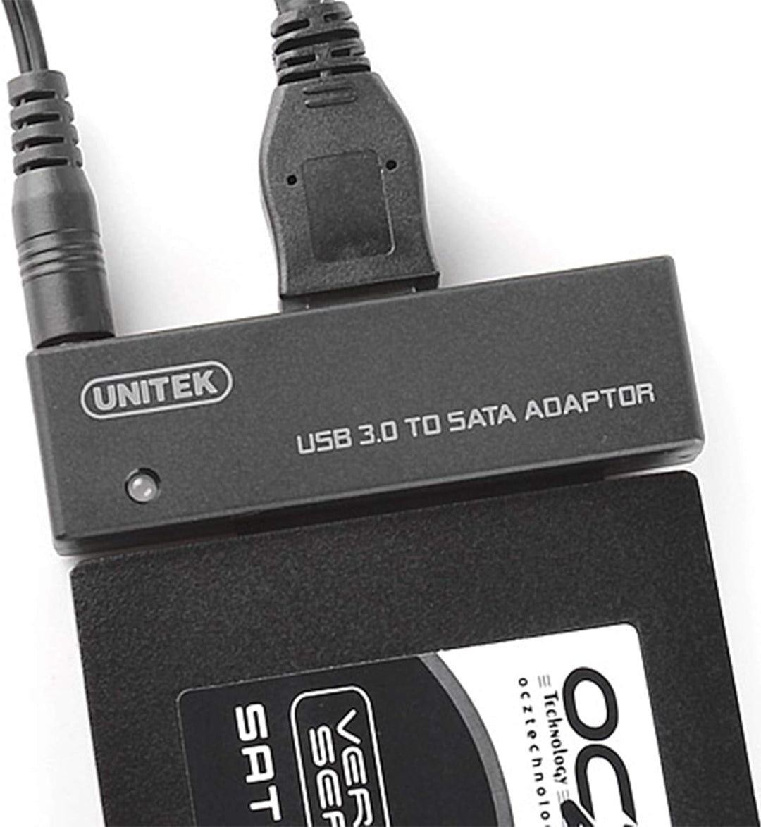 UNITEK SATA zu USB 3.0 Adapter, 6Gbps, Konverter für 2.5/3.5 HDD/SSD Festplatten und Optisches Laufw
