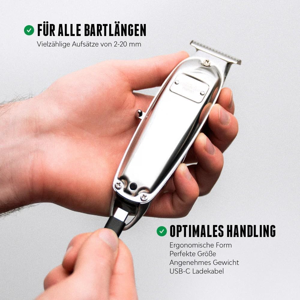 Brooklyn Soap Company - Brooklyn Blade Barttrimmer USB-C mit Zusatz-Aufsätzen - Profi Bartschneider