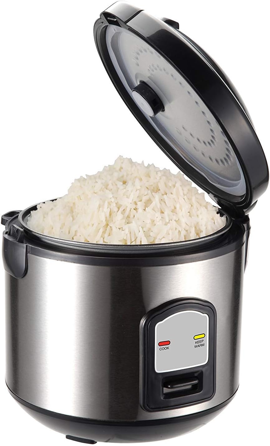PerfectCook Edelstahl Reiskocher Reisgarer klein, 3in1 Gerät - Reiskocher Risottokocher Gemüsegarer