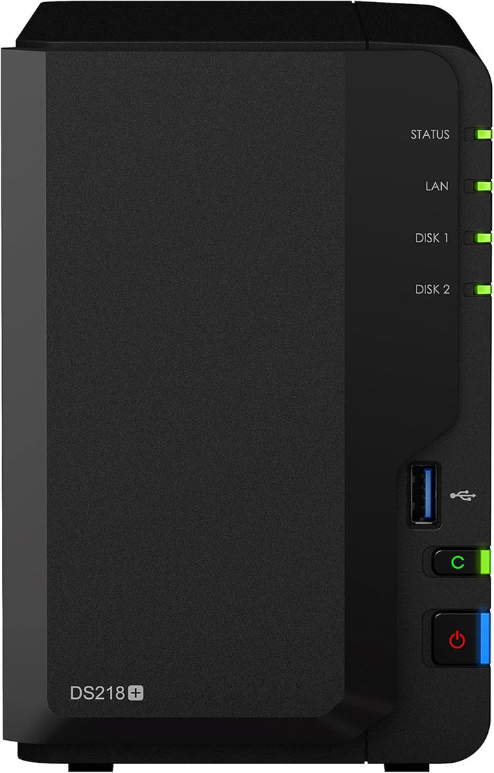 Synology DS218+ 24TB 2 Bay NAS Lösung | Eingerichtet mit 2 x 12TB Seagate IrownWolf Fährt, 24TB
