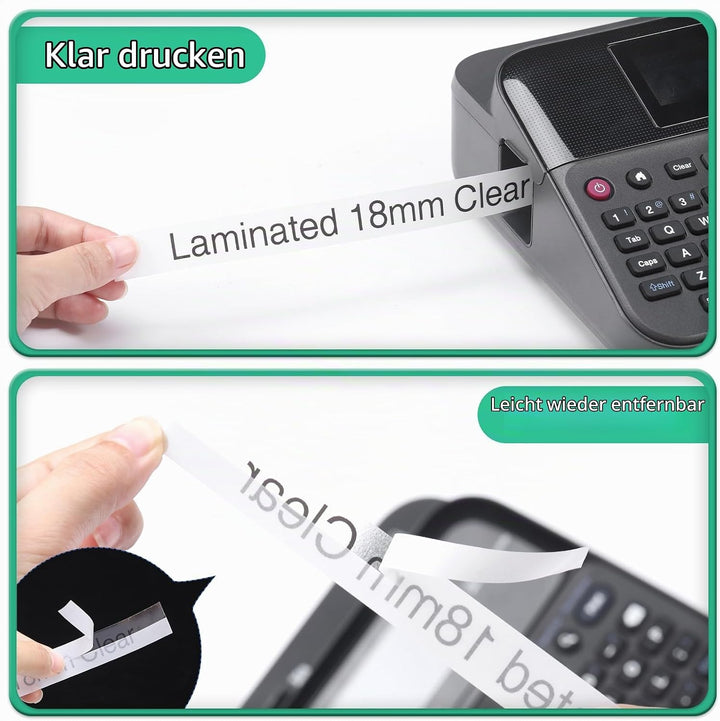 3x MarkField Kompatibel Schriftband Ersatz für Brother P-Touch TZ TZe-141 Clear Bänder 18mm 0.7 Lami