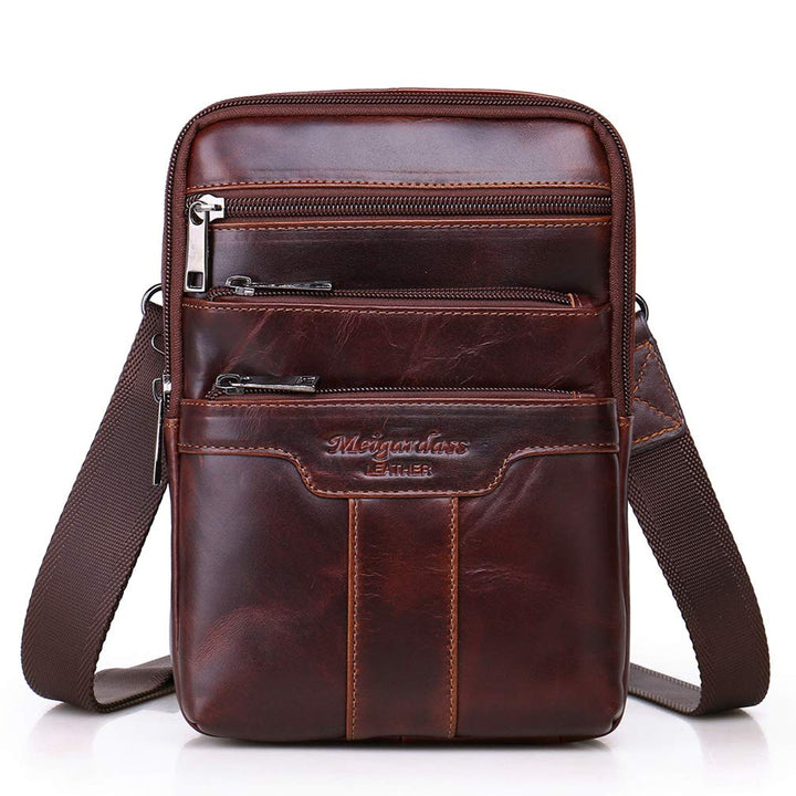 Umhängetasche aus Leder Schulter Crossbody Reisetasche für Herren Frauen 