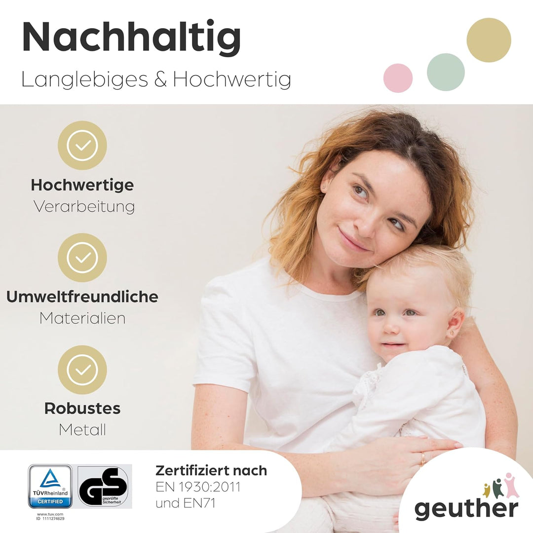 Geuther 2792+ Easylock Wood Plus Türschutzgitter Passung: 80, 5 cm - 88,5 cm TÜV/GS zertifiziert Tür