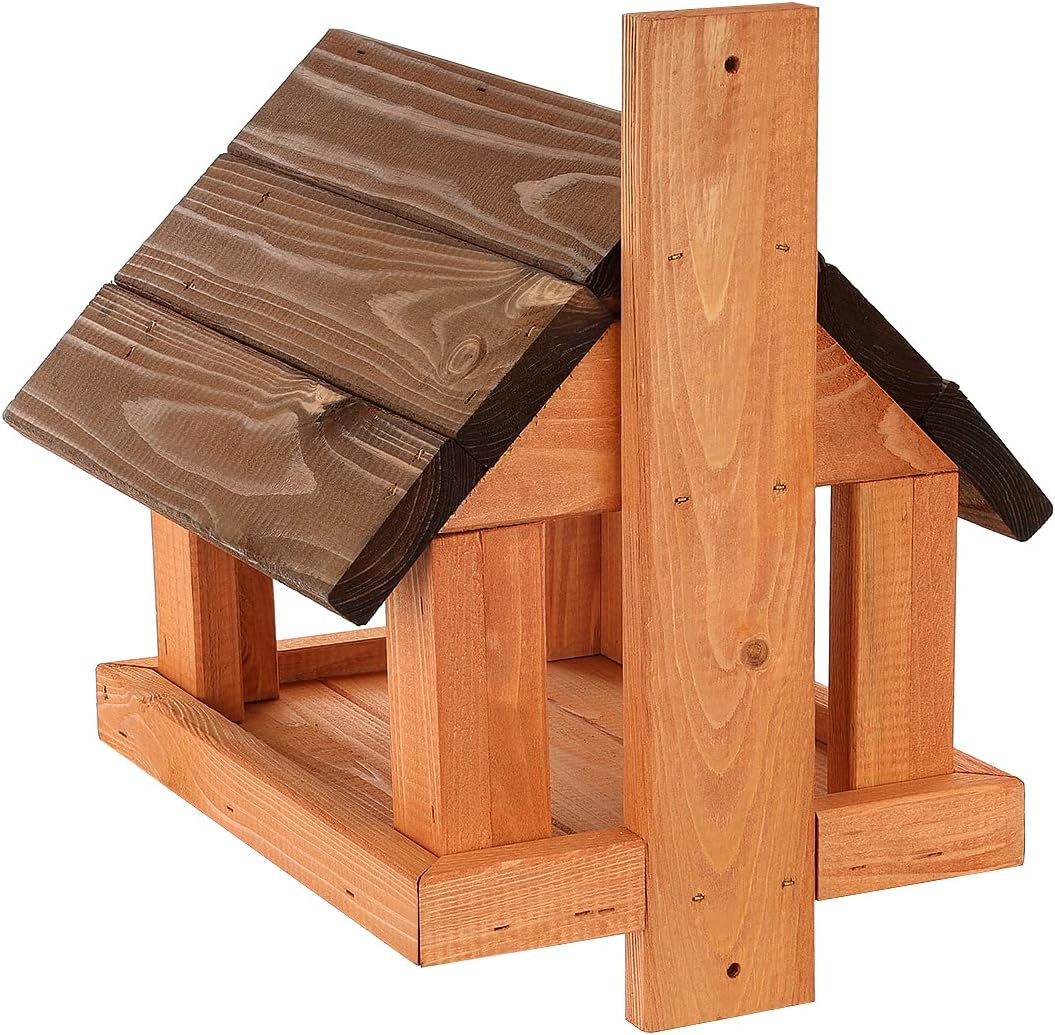Vogelhäuschen aus Holz, Vogelhaus für Wildvögel, wetterfest, Wandmontage, für Garten, Balkon, Zaun (