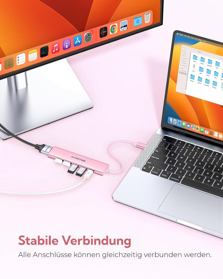LENTION USB C Hub mit 100W PD Aufladung, 4K HDMI, USB 3.0 & 2.0 Adapter auf HDMI, Kompatibel 2026-20