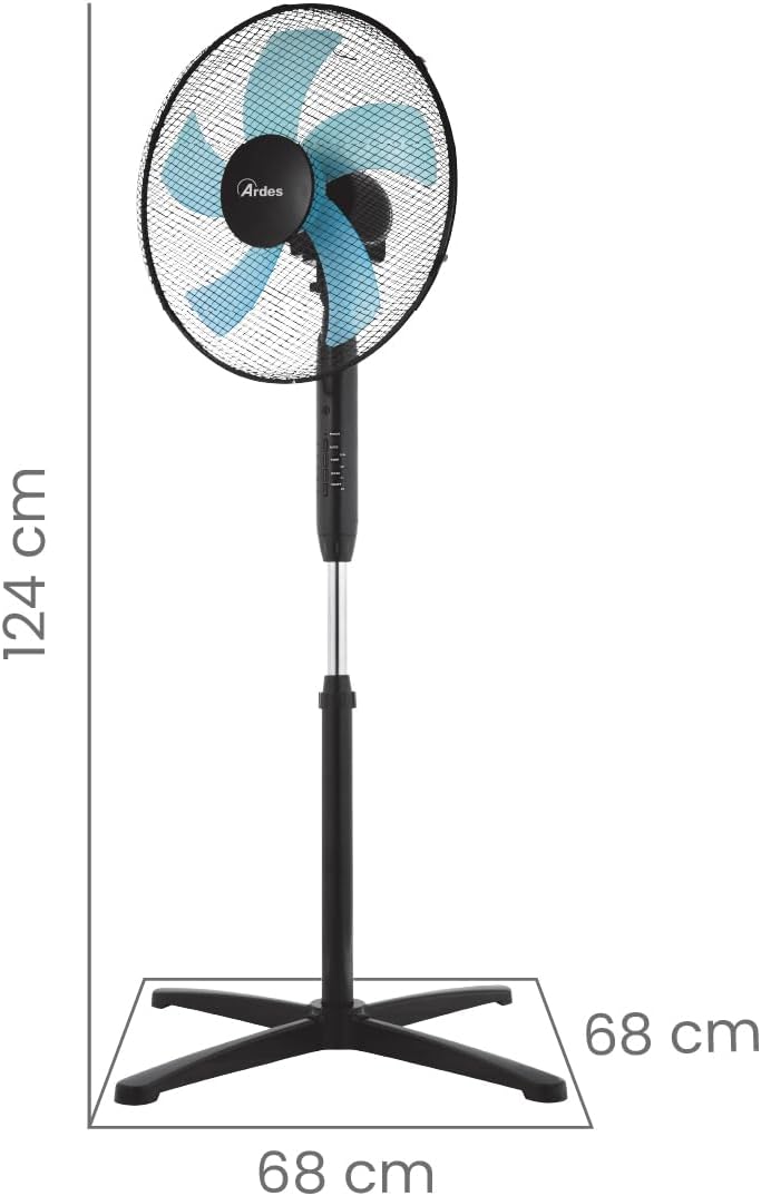 Ardes - AR5ST40PNR Standventilator mit Fernbedienung STEELO 40PNR - Basis 40 cm Oszillierend mit ver