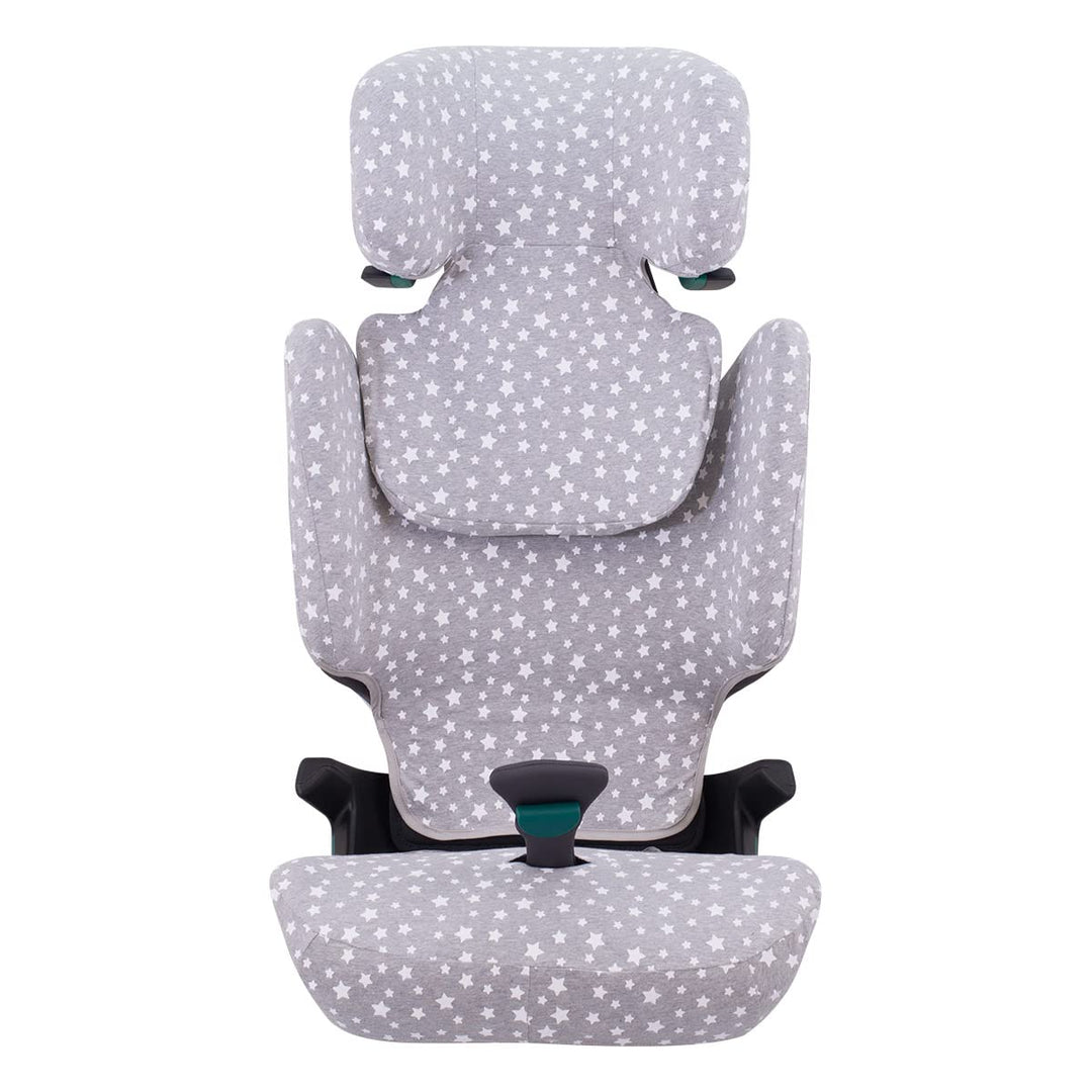 JYOKO Kids Bezug kompatibel mit Britax Romer Kidfix, aus Baumwolle (Romer Kidfix I-Size, White Star)