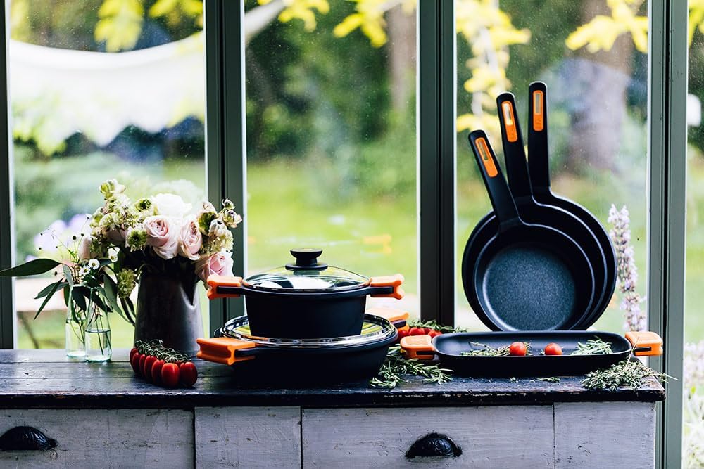 Pintinox Bra - Efficient niedriger Antihaft-Kochtopf 40 cm ohne Deckel für alle Herdarten und Indukt