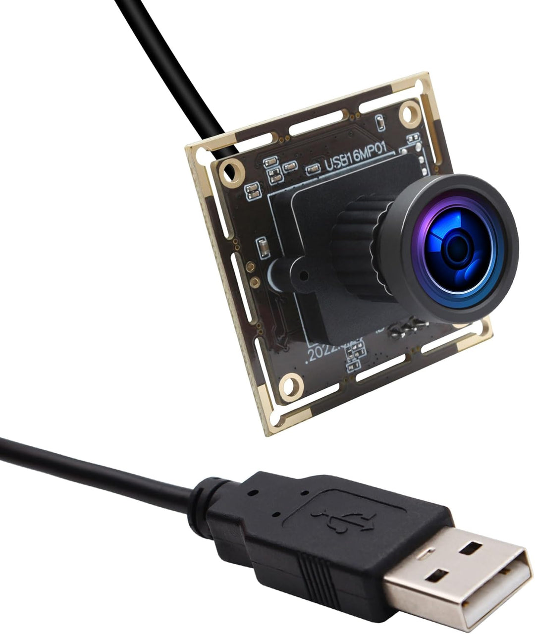 ELP 16MP USB-Kameramodul Weitwinkel 110 Grad Keine Verzerrung Objektiv Webcam, Ultra HD 3496P USB-Ka