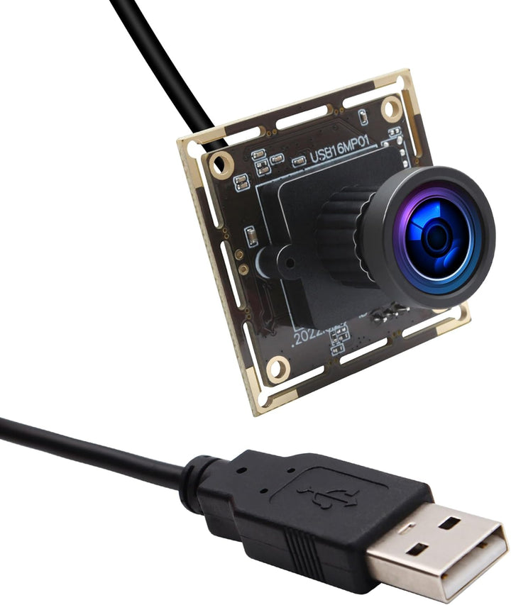 ELP 16MP USB-Kameramodul Weitwinkel 110 Grad Keine Verzerrung Objektiv Webcam, Ultra HD 3496P USB-Ka