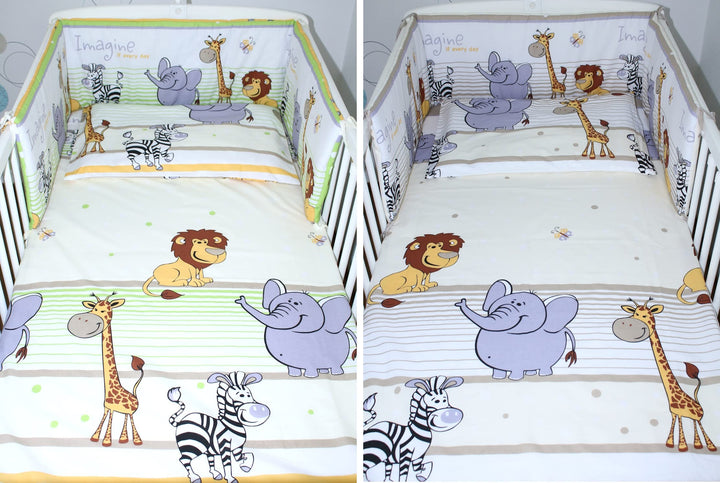 Baby Bettwäsche - Safari - Kinderbettwäsche Babybettwäsche mit Kissenbezug Baumwolle (Braun, 90 x 12