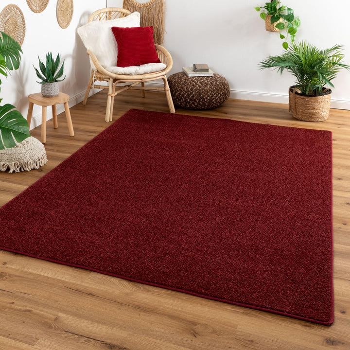 Steffensmeier Kurzflor Teppich Cambridge, Wohnzimmer, Schlafzimmer, in Burgund, Grösse: 120x180 cm
