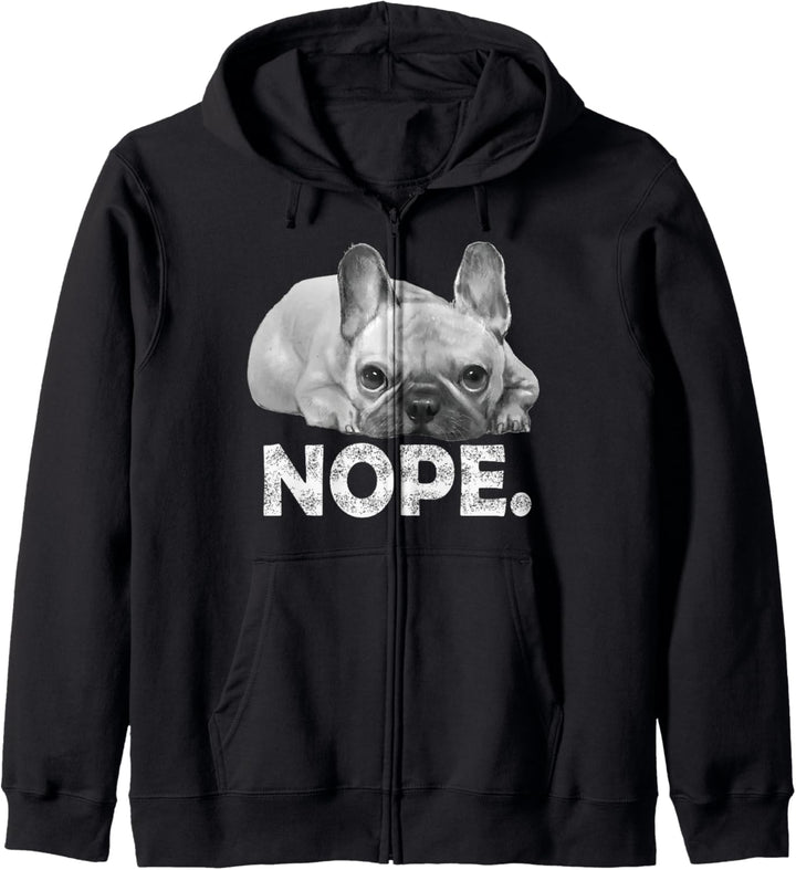 Nope Lazy French Bulldog Nein Hund Französische Bulldogge Kapuzenjacke