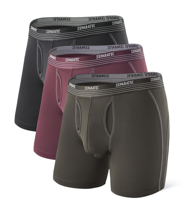 Separatec Boxershorts Herren Mehrfachpackung Sport Schnell trocknend Doppelbeutel Dual Pouch Unterho