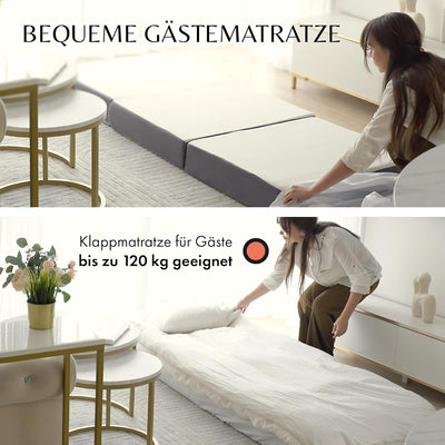 Premium Gästematratze - Moderne Gäste Klappmatratze inkl. Tragetasche mit Memory Schaumstoff, weiche