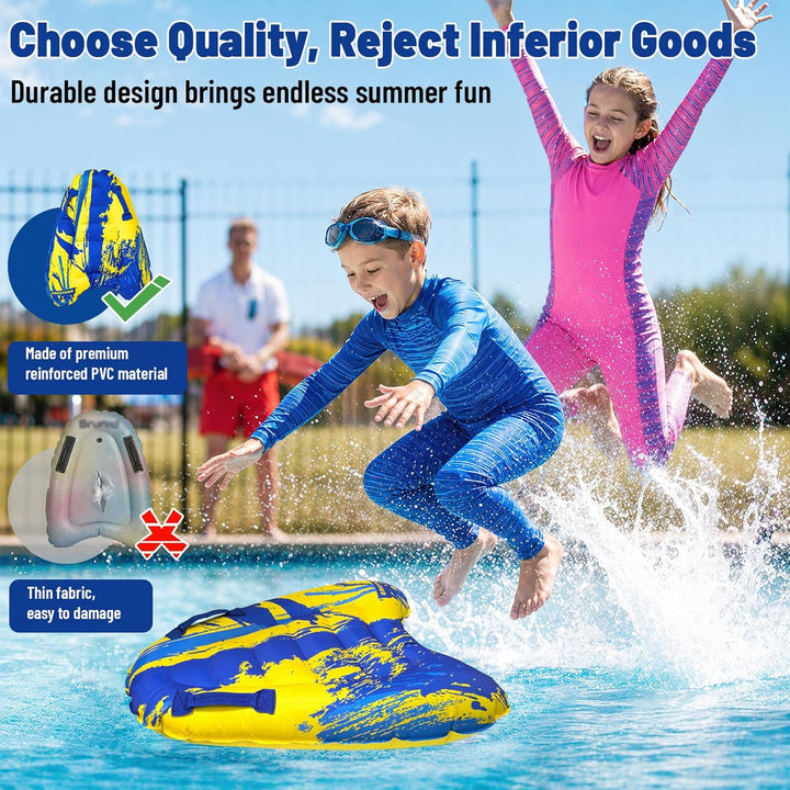 Luftmatratze Wasser für Kinder & Erwachsene, FainFun Surfbrett Aufblasbar, Bodyboard mit Griffen, Wa