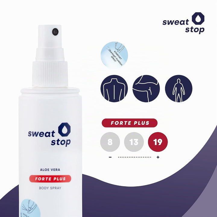 SweatStop Aloe Vera Forte plus Body Spray 100 ml Antitranspirant gegen sehr starkes Schwitzen am Kör