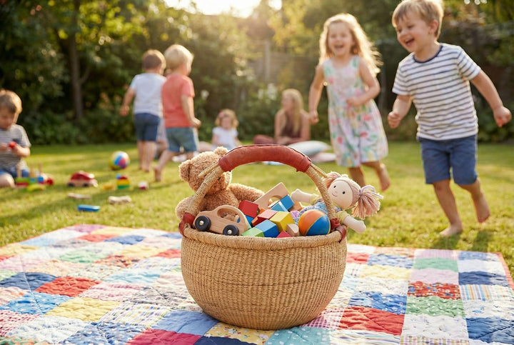 Kleiner Bolga Rundkorb ca. 20 cm – Original Afrikanischer Korb aus Ghana für Kinder und Dekoration m