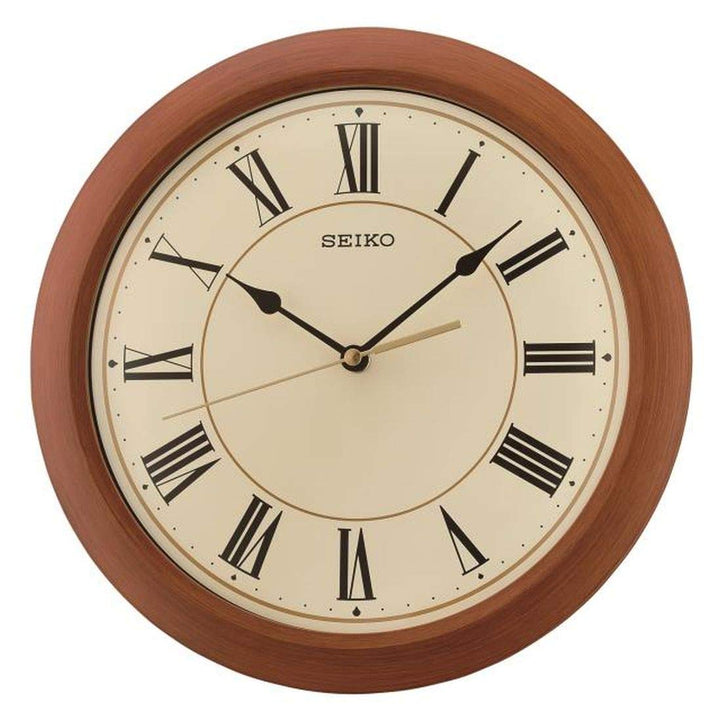 Seiko Wanduhr braun Kunststoff Schleichende Sekunde QXA713T
