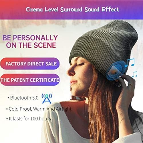 Bluetooth Beanie Mütze mit Kopfhörern Bluetooth Musik Hut Wireless Mütze Ausgestattet mit Bluetooth