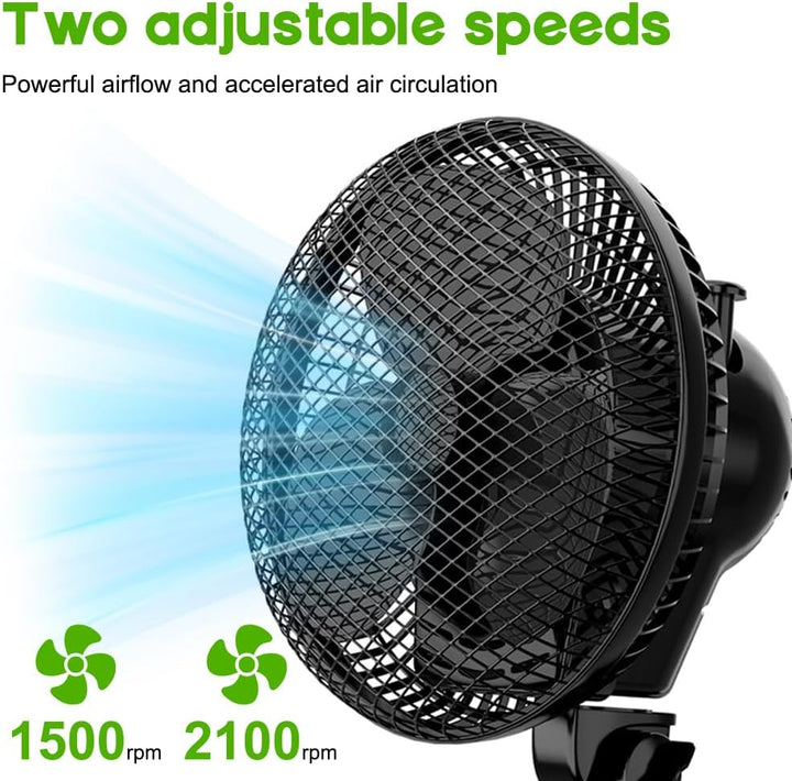 DASIAUTOEM Grow Ventilator Oszillierend Klemmbar Fan,oszillierender Ventilator,leiser Ventilator,330