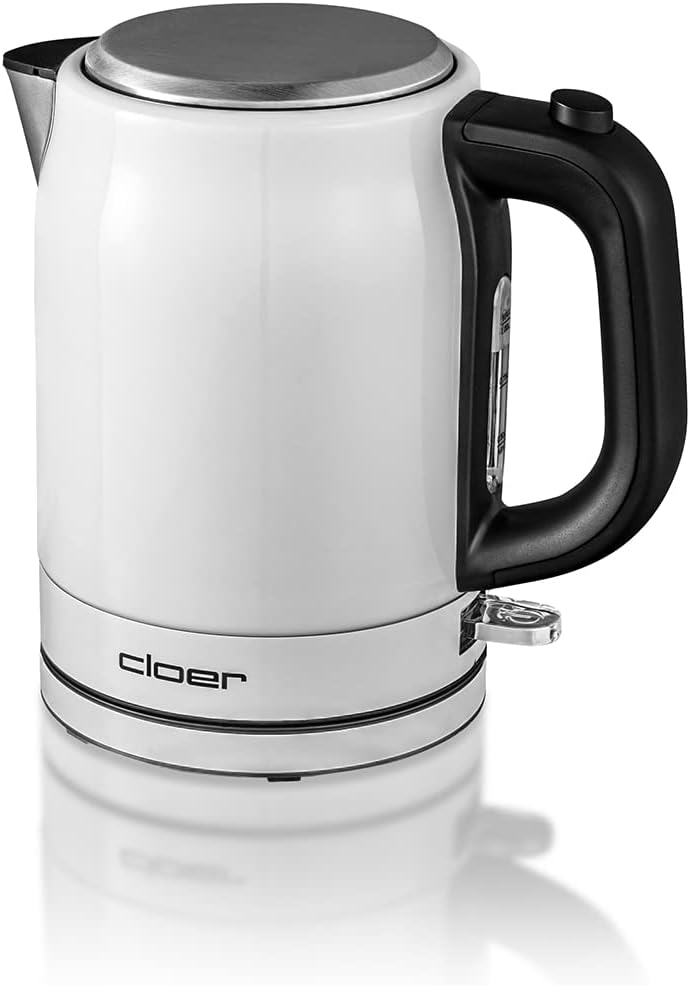 Cloer 4511 Wasserkocher Edelstahl, 2200 W, Wasserstandsanzeige, Trockengeh- und Überhitzungsschutz,