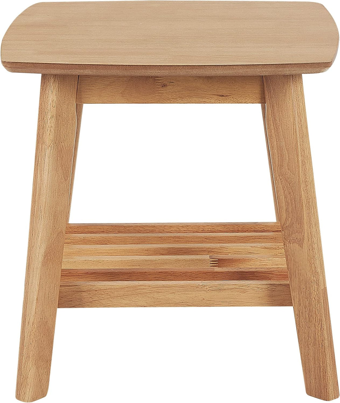 Beistelltisch mit Ablage Lamellen-Optik quadratisch heller Holzfarbton Tulare