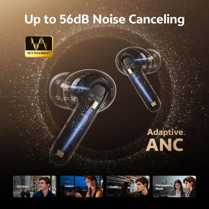 QCY Melobuds N60 In Ear Kopfhörer Bluetooth Noise Cancelling,Bluetooth kopfhörer mit -56dB Adaptive