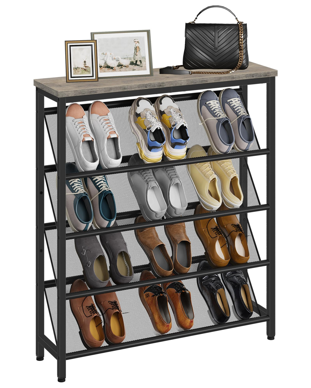 Schuhregal, 5-stufige Schuhablage, Schuhschrank schmal, Schuhständer, Schuhaufbewahrung, Schuh-Organ