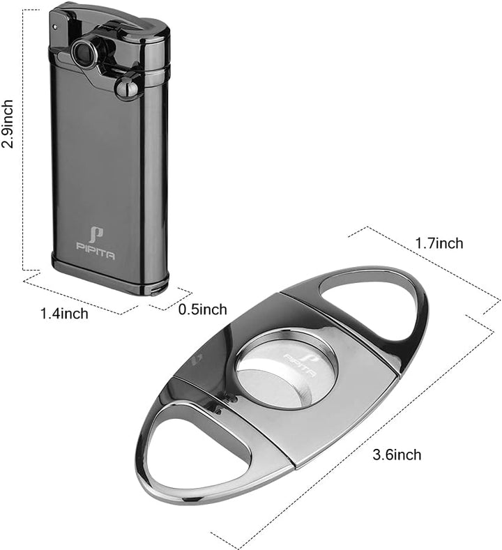 PIPITA Winddicht Fackel Feuerzeuge Geschenk Sets, Single Blauer Flammen Feuerzeug Nachfüllbare Metal