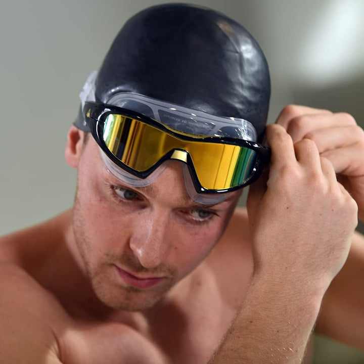 Aquasphere Unisex Vista Pro Schwimmmaske (1er Pack) Einheitsgrösse Gespiegelte Linse Schwarz-Orange,