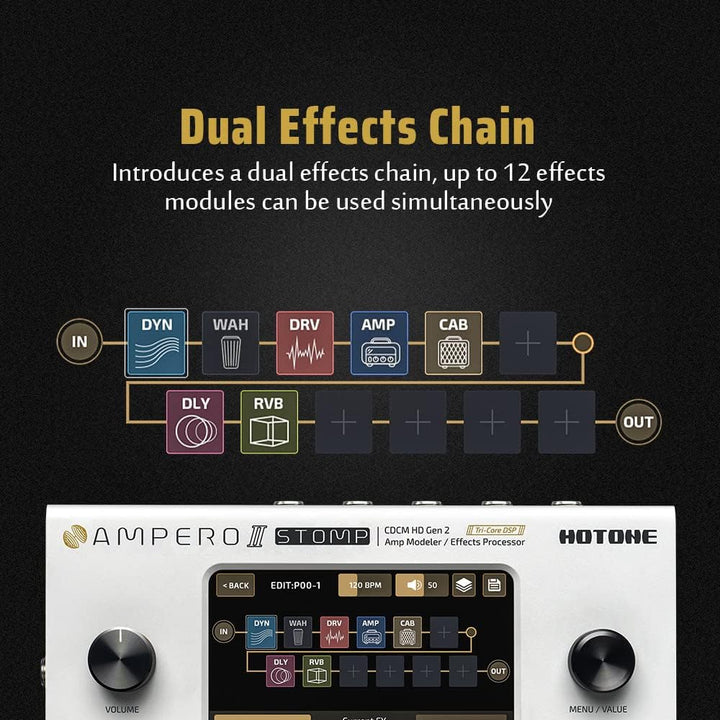 HOTONE Gitarre Bass Multi-Effekte Prozessor Gitarren Bass Effektpedal Touchscreen Gitarre Bass Amp M
