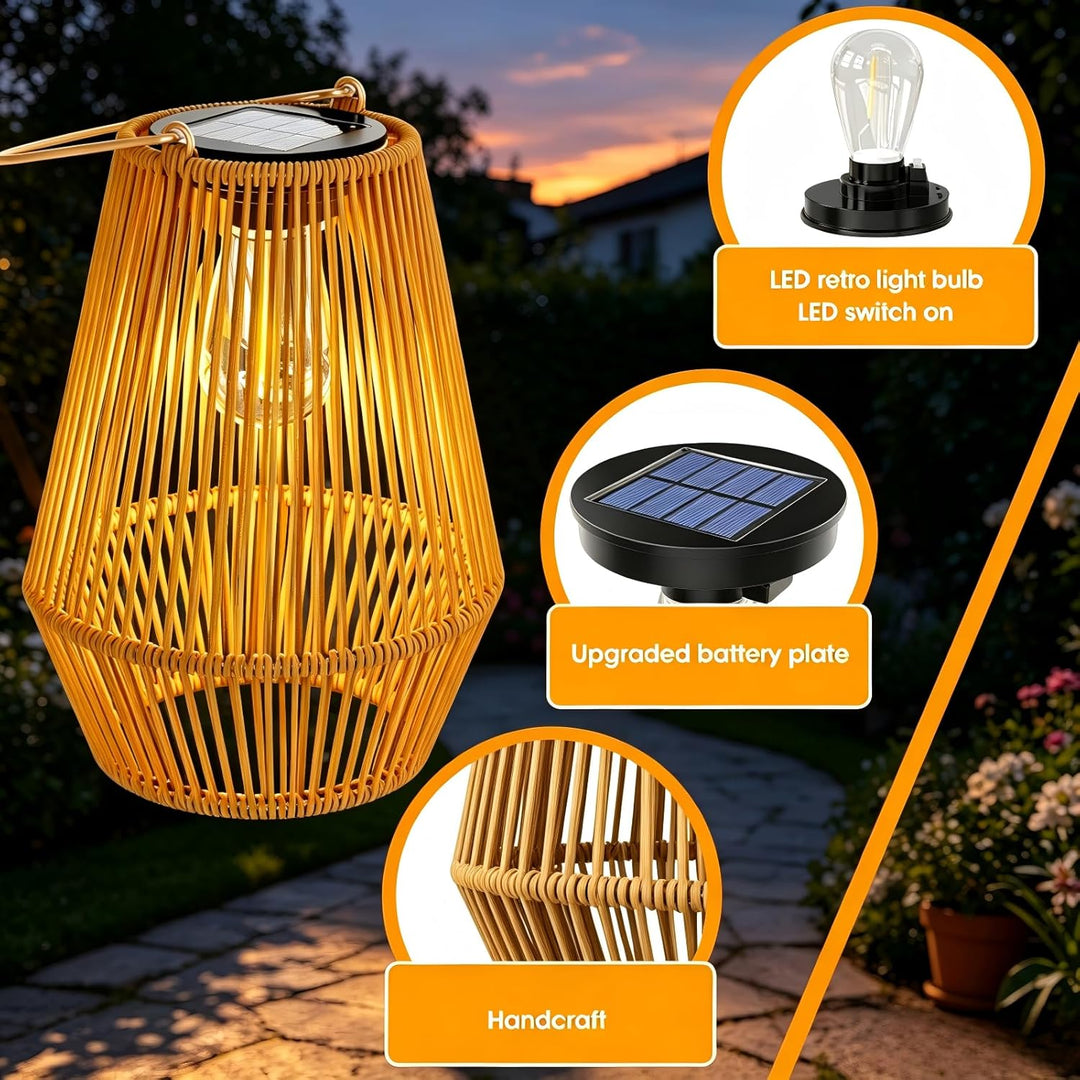 KagoLing Solar Laternen für Aussen, 2 Stücke Solarlampen für Draussen im Böhmischen Stil mit LED-Glü