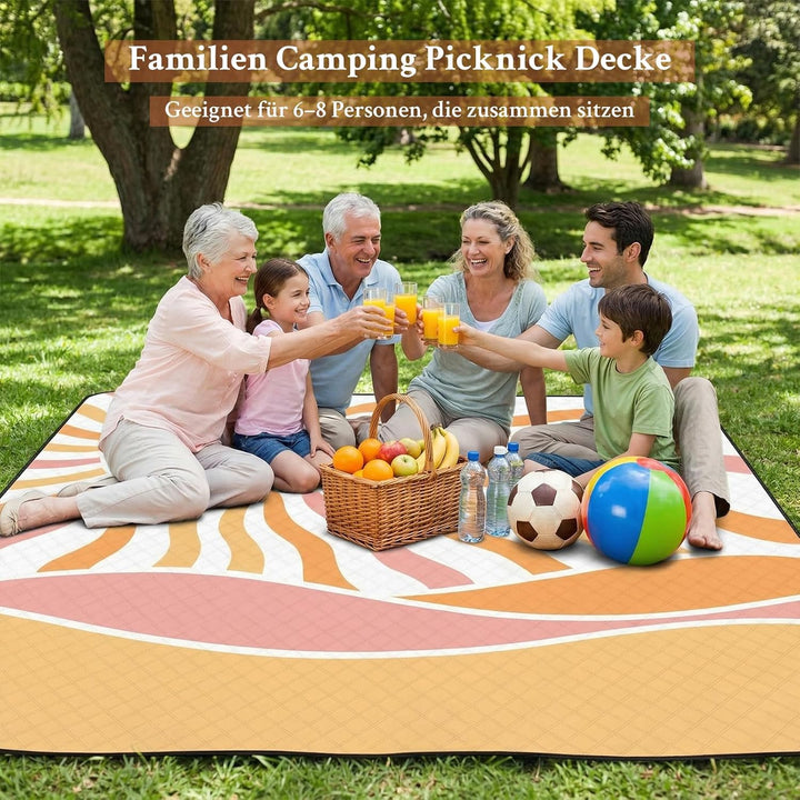 TXBOBECO Picknickdecke 200x200cm XXL, Stranddecke Wasserdicht Sandfrei, Outdoor Camping Decke mit Tr