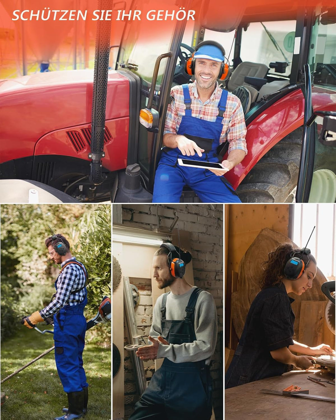PROHEAR 033A (Upgraded) Gehörschutz mit Radio DAB +/Bluetooth/FM, Kopfhörer mit Radio mit Eingebaute