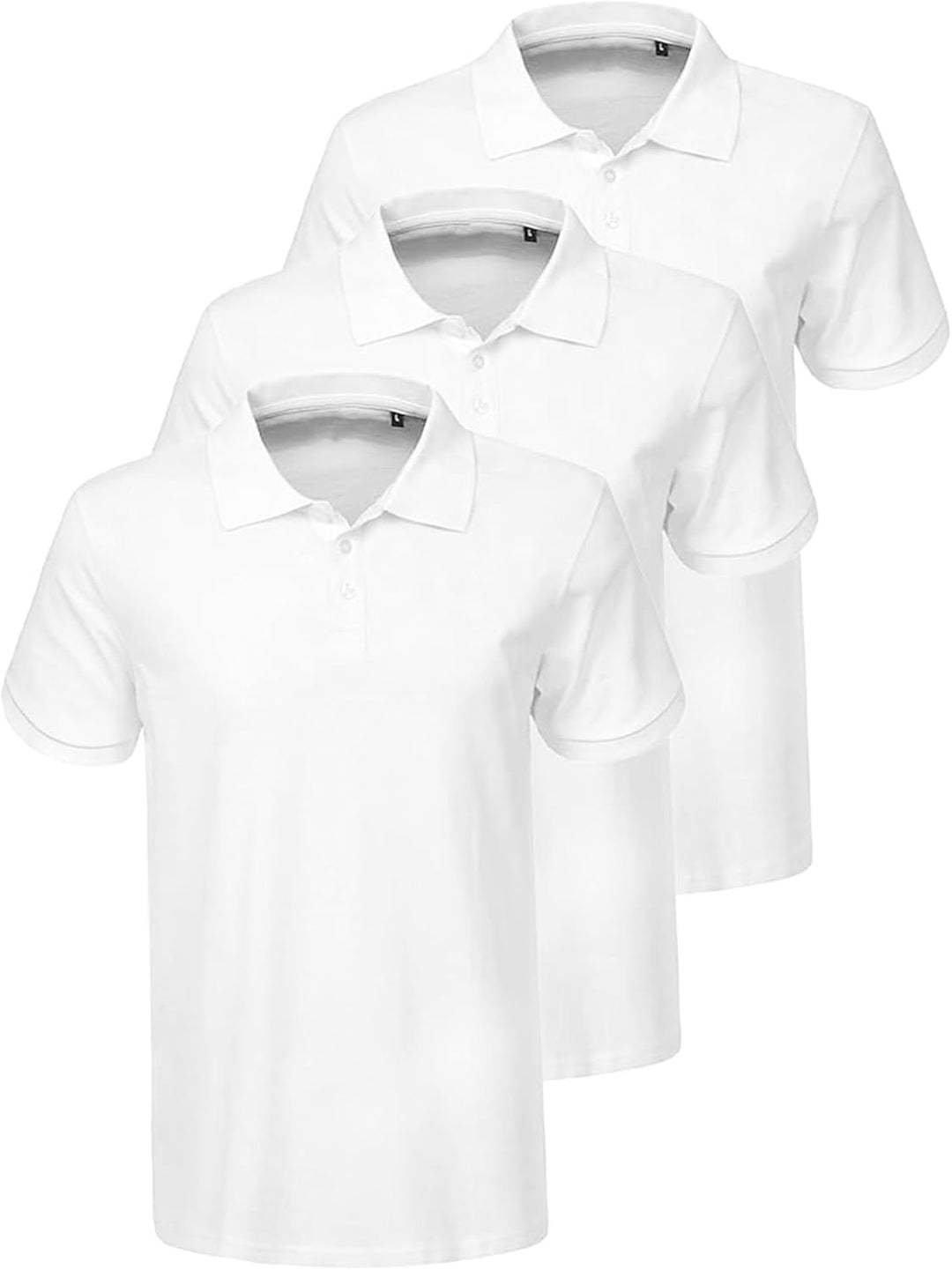 Liking Herren Basic Poloshirt Baumwolle Polo Shirts Polohemd Kurzarmshirt mit Knopfleiste 3er Pack 8