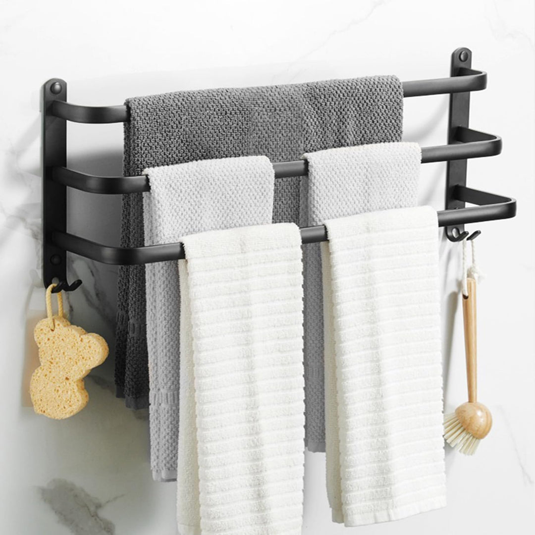80CM Handtuchhalter Ohne Bohren, Handtuchhalter Schwarz, Handtuchhalter Wand, Handtuchhalter Ohne Bo