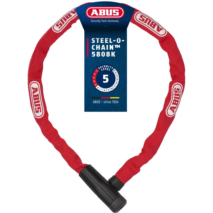 ABUS Kettenschloss Steel-O-Chain 5805K – Fahrradschloss aus Stahl – ABUS-Sicherheitslevel 5 Rot 75 c