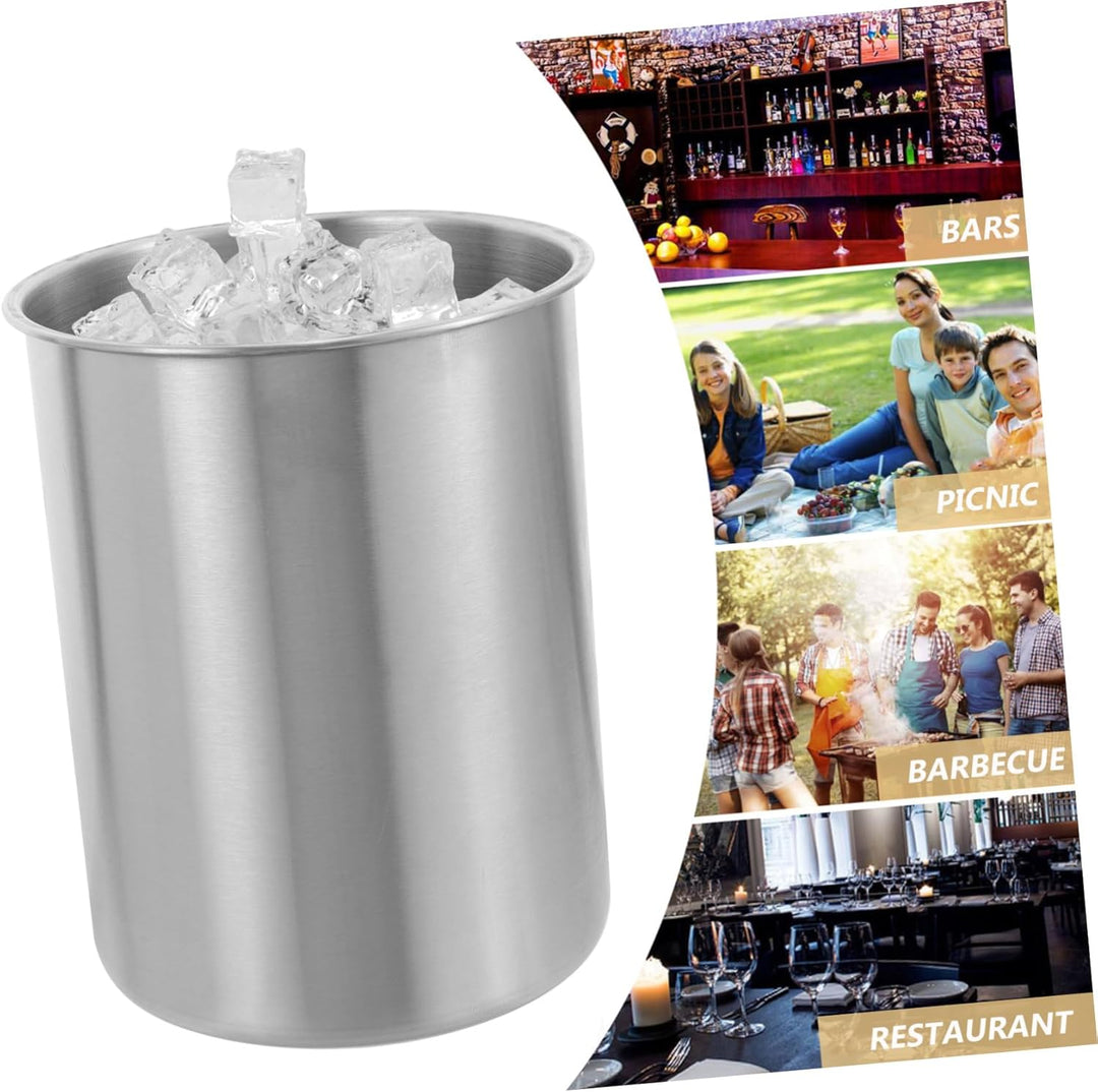 Cabilock Edelstahl Eiswürfelbehälter Eiskühlkübel Für Bar Aufbewahrungshalter Für Wein Und Bier Glat