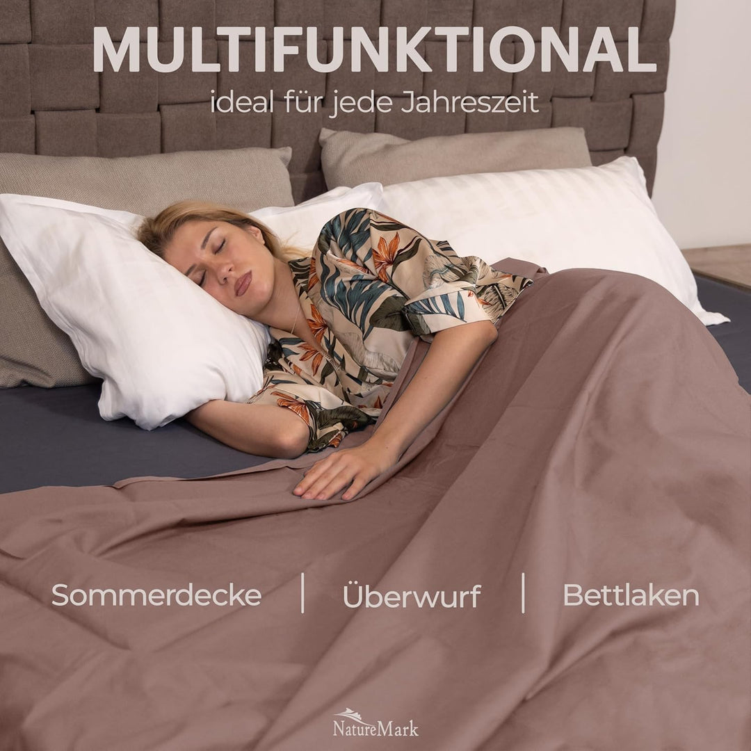 Green Mark Klassische Bettlaken – 2er Pack Flache Laken aus 100% Baumwolle, ohne Gummi, hautfreundli