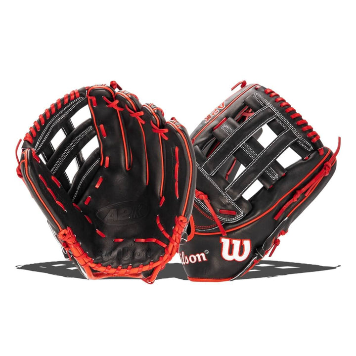 Wilson A2K Baseballhandschuh Serie Rechte Hand Wurf 32,4 cm Schwarz/Rot, Rechte Hand Wurf 32,4 cm Sc