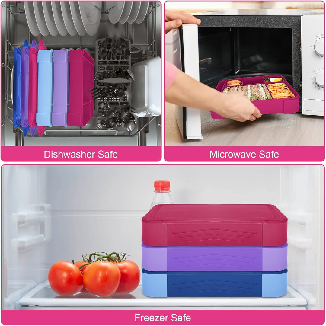 IJIAMY Brotdose Kinder mit Fächern, 1300ml Jausenbox Kinder, Auslaufsicher Bento Box, Lunchbox Kinde