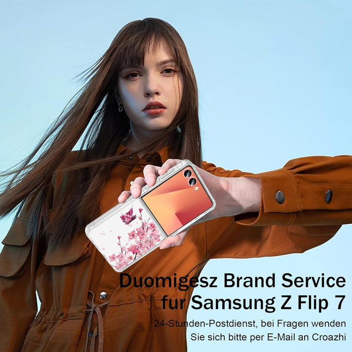Galaxy Z Flip 7 Handyhülle für Samsung Galaxy Z Flip 7 Hülle 5G, Ultra Dünn Transparent Silikon Blum