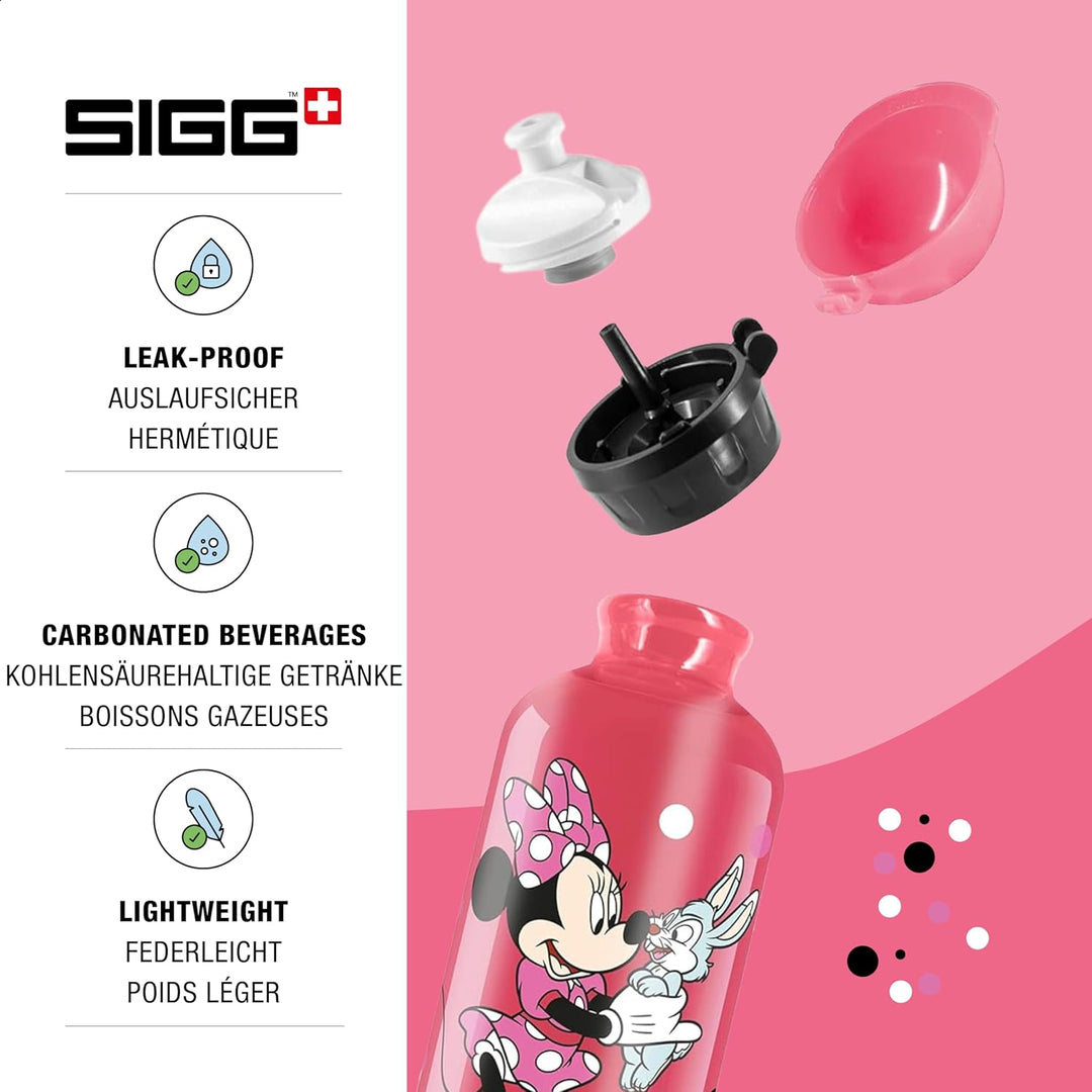 Sigg - Alu Trinkflasche Kinder - KBT - Made in Switzerland - Auslaufsicher & Bruchsicher - Federleic